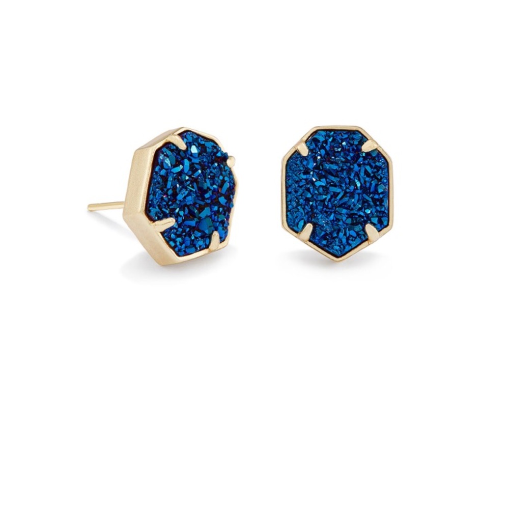 Taylor Stud Earrings in Blue Drusy
